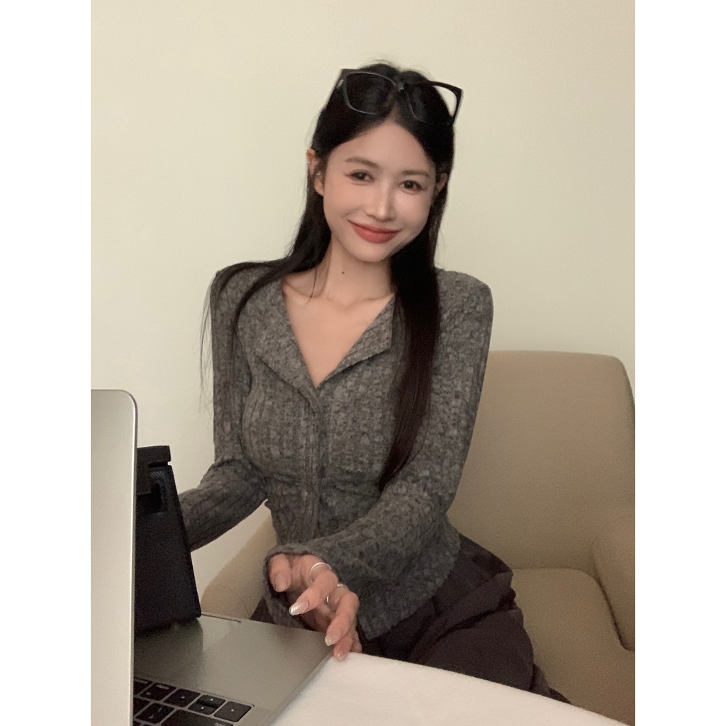 Lisynn Áo cardigan Dệt Kim Tay Dài Thời Trang Mùa Thu Ngọt Ngào Cho Nữ