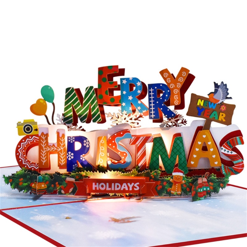 Thiệp Giáng Sinh 3d Có Nhạc Và Đèn