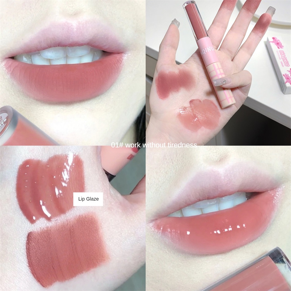 Thời Gian Xanh Hai Đầu Son Men Sương Mù Bề Mặt Dưỡng Ẩm Nước Nhẹ Doodle Lip Son Môi Trắng Không Dễ Dính Cốc Môi Bùn JULYSTAR
