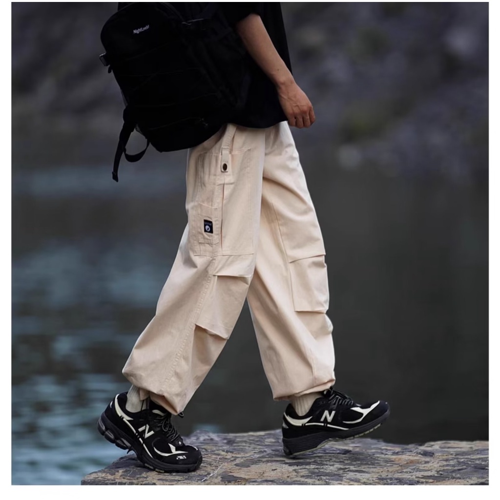 Quần Dài Dáng Rộng Ống Suông Phối Dây Rút Cá Tính Cho Nam