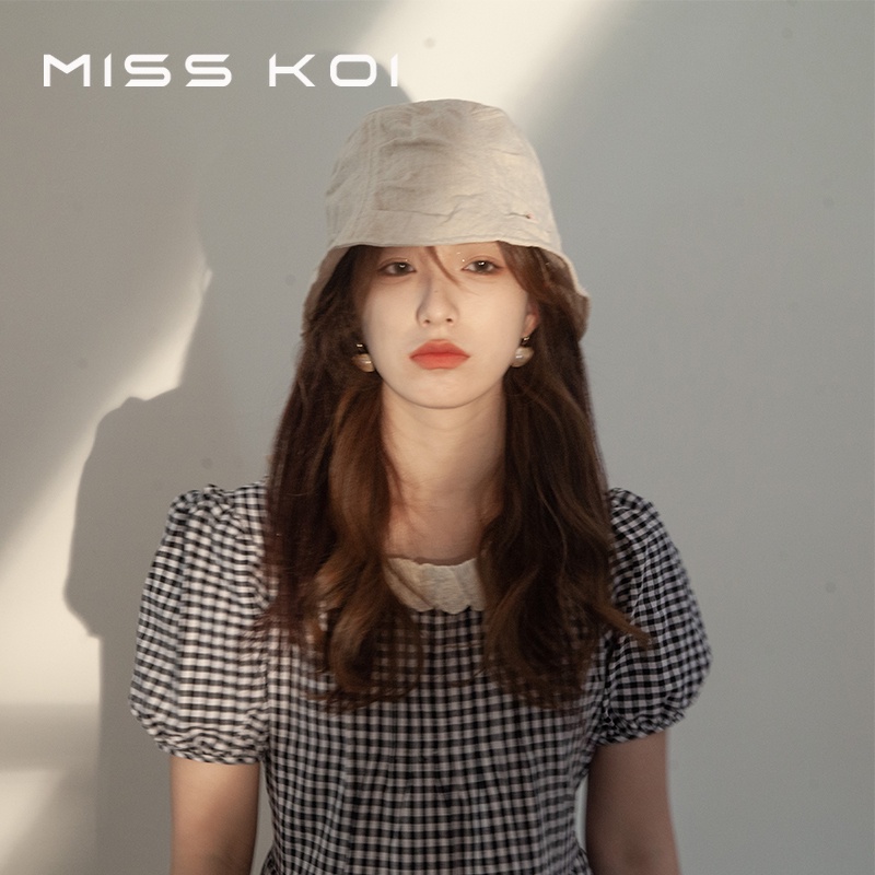 Misskoi  Mũ Tai Bèo cotton Lanh Thiết Kế Nhỏ Nhắn Phong Cách Nhật Bản Chống Nắng Mùa Hè Dễ Phối Đồ Cho Nữ
