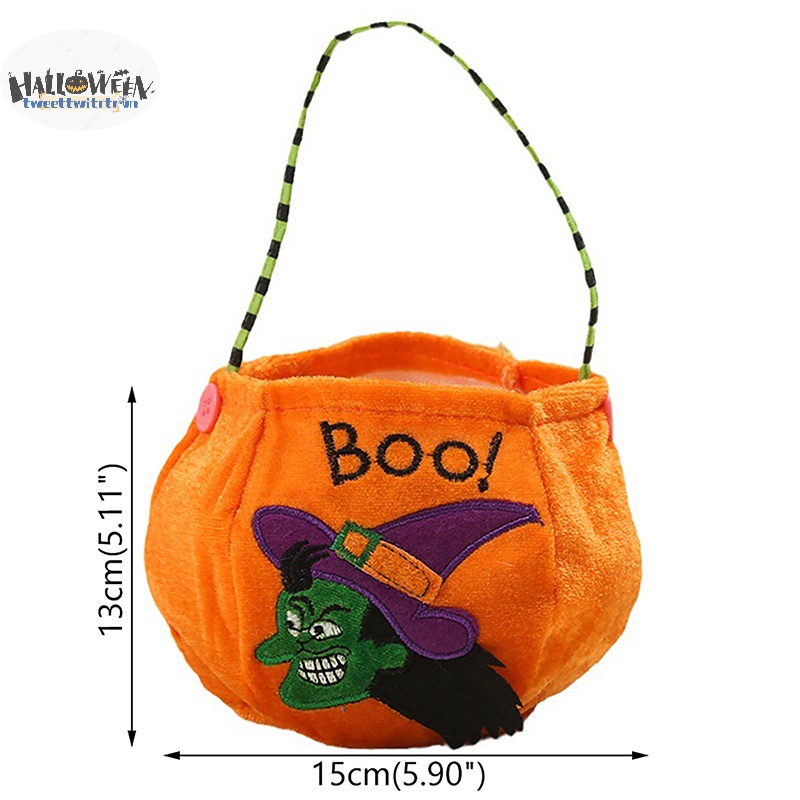 Túi Đựng Kẹo halloween 2023 Hình Bí Ngô / Mèo Đen / Phù Thủy Cho Bé