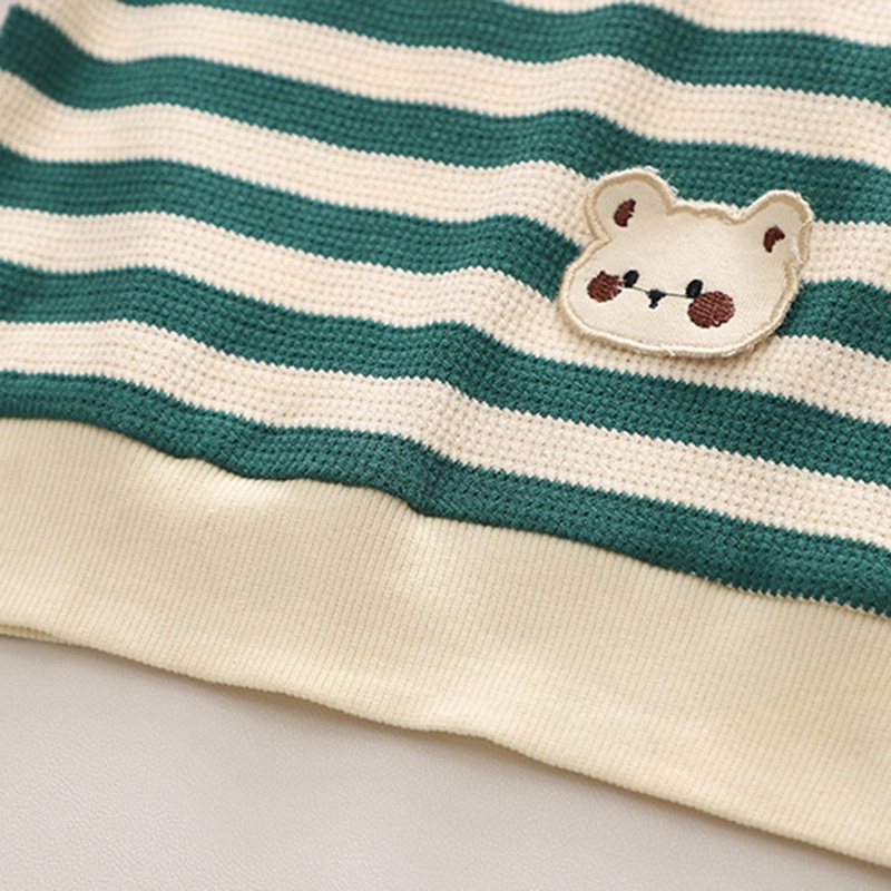 Bobora set Áo Thun Tay Dài Sọc Ngang & Quần Dài Cho Bé Gái