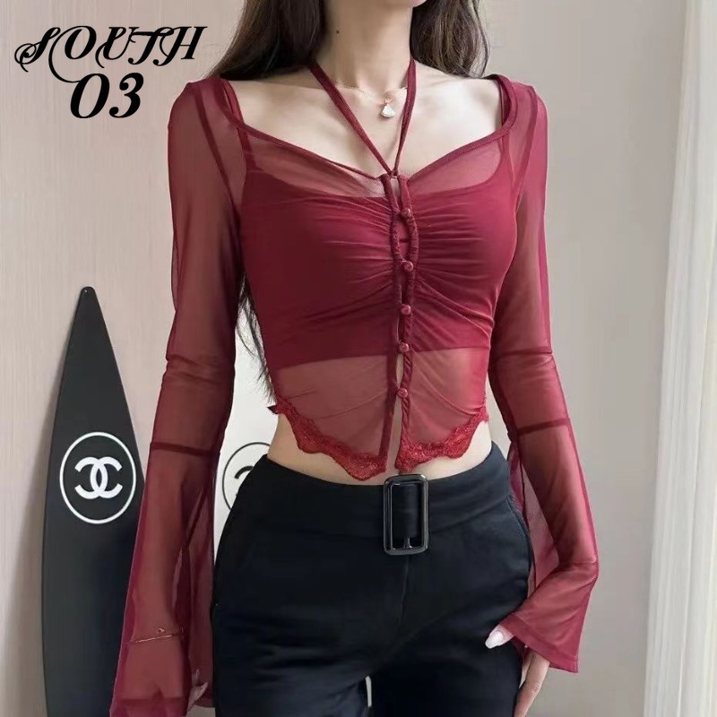 Áo cardigan Dài Tay Ôm Dáng Xinh Xắn Dành Cho Nữ áo croptop