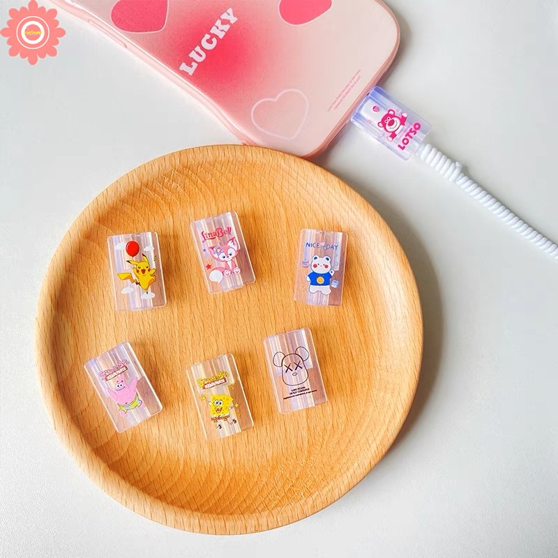 DISNEY 1 Phụ Kiện Bảo Vệ Dây Cáp Sạc Hình Nhân Vật Hoạt Hình Đáng Yêu Ốp