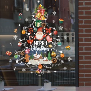 Decal noel – hít tĩnh điện dán kính cây thông noel trang trí và ngôi nhà tuyết