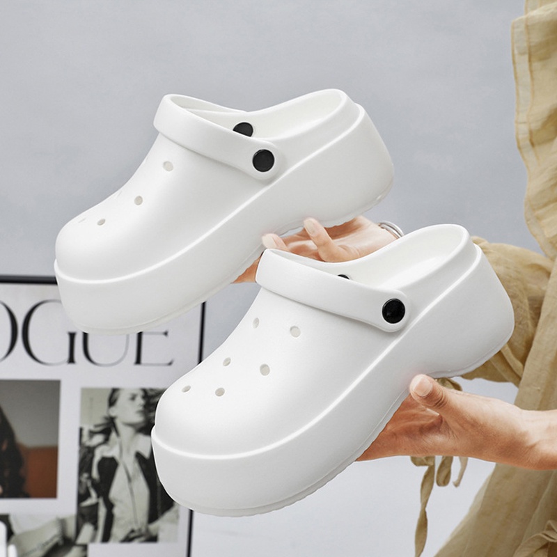 AYUER Xăng đan mary jane Đế Xốp Dày 6cm Chống Trượt