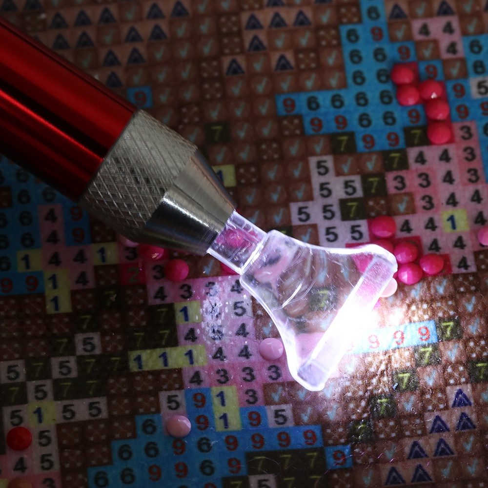 Set 6 Bút Khoan 5d Ánh Sáng Tự Làm Tranh Đính Đá Thủ Công