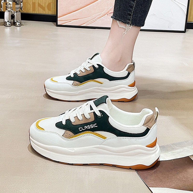 PUDING Giày Đế Dày Thời Trang Dành Cho Nữ Giày Thể Thao Thời Trang Mới Cho Nữ Giày Sneaker Đế Mềm Thời Trang Cho Nữ Đôi Giày Đẹp Đến Trường. Giày Thể Thao Màu Trắng Năng Động Thời Trang Giày Thể Thao Thời Trang Năng Động Cho Nữ