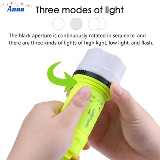 【Anna】Strong Light 3 Modes Diving Flashlight Torch Durable Lamp Led Lighting