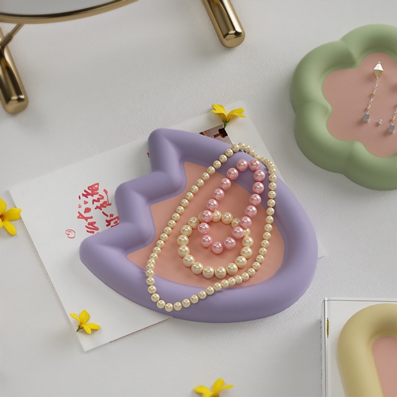 Khuôn silicone Hình oval Làm Khay Cuộn resin diy