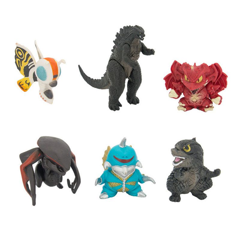 Set 6 Mô Hình Nhân Vật Phim Godzilla Destoroyah Gigan Muto Mothra Chibi