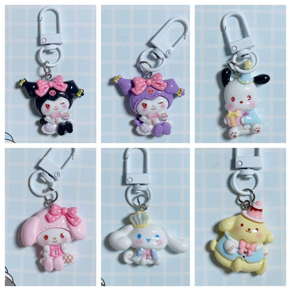 Pinou kuromi Móc Chìa Khóa Bằng Nhựa resin Mặt Hình Thỏ cinnamoroll Hoạt Hình Dễ Thương Cho Cặp Đôi my melody