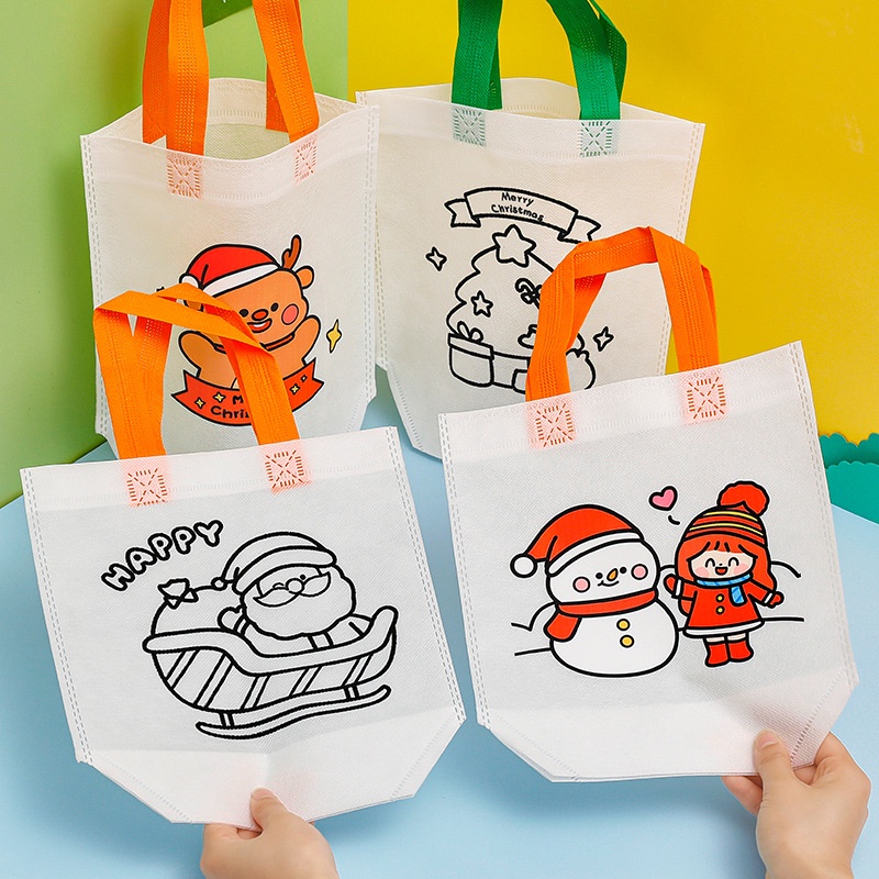 Túi Đựng Quà Giáng Sinh / Túi tote Trang Trí Hoạt Hình graffiti diy Dễ Thương Cho Trẻ Em