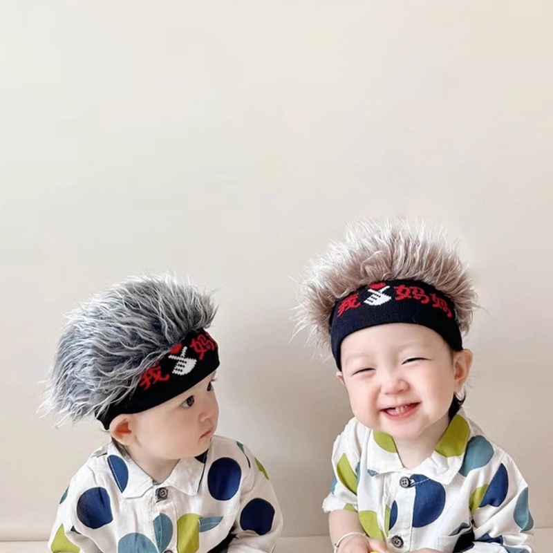 Mũ Đội Có Tóc Giả hip hop Đường Phố Dễ Thương Thời Trang Mùa Đông 2023 Cho Bé Trai / Gái