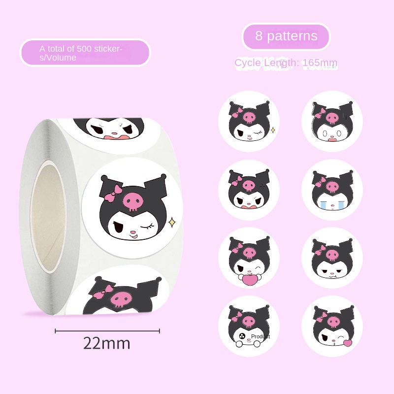 Sticker Dán Trang Trí Cốc Hình sanrio kuromi melody cinnamoroll Dễ Thương