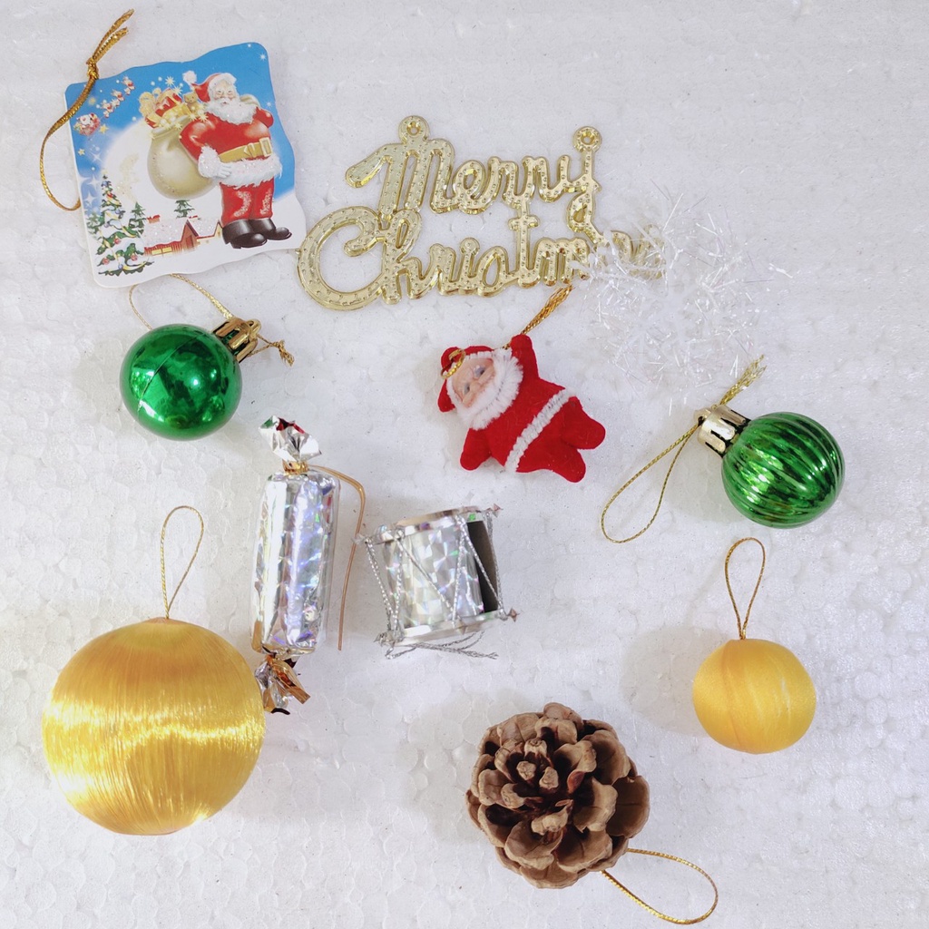 Bộ 10 Món Phụ Kiện Nhí E22 Trang Trí Noel Treo Cây Thông Sang Trọng