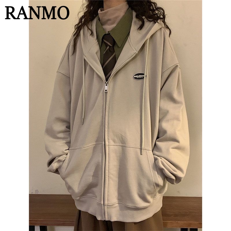 RANMO Áo Khoác hoodie áo khoác nữ zip hoodie Chất lượng cao Popular fashionable Thời trang WWY23919XA38Z230918
