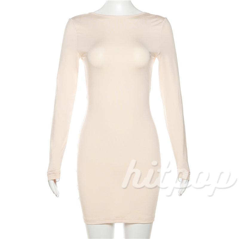 Đầm Body Tay Dài Cổ Thuyền Màu Sắc Thanh Lịch
