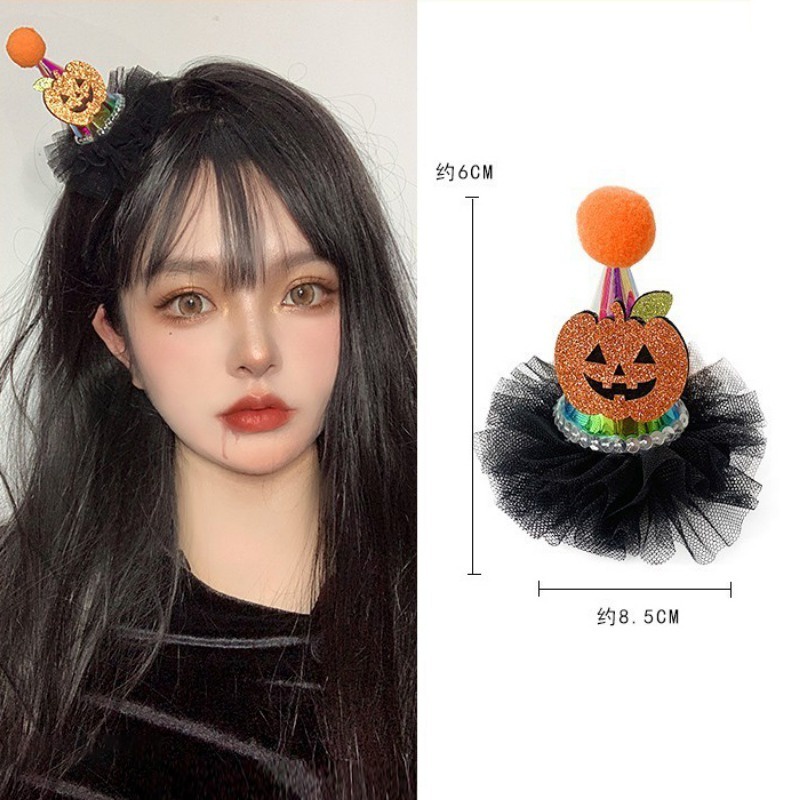 Kẹp Tóc Hình Nón Phù Thủy / Dơi / Bí Ngô Vui Nhộn Cho Dịp halloween