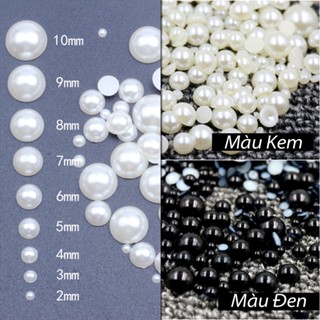 Hạt trai nhựa bán nguyệt 2mm 3mm 4mm 5mm 6mm Trang trí Ốp lưng, Móng tay, Kẹp tóc, Làm Đồ Búp bê DIY