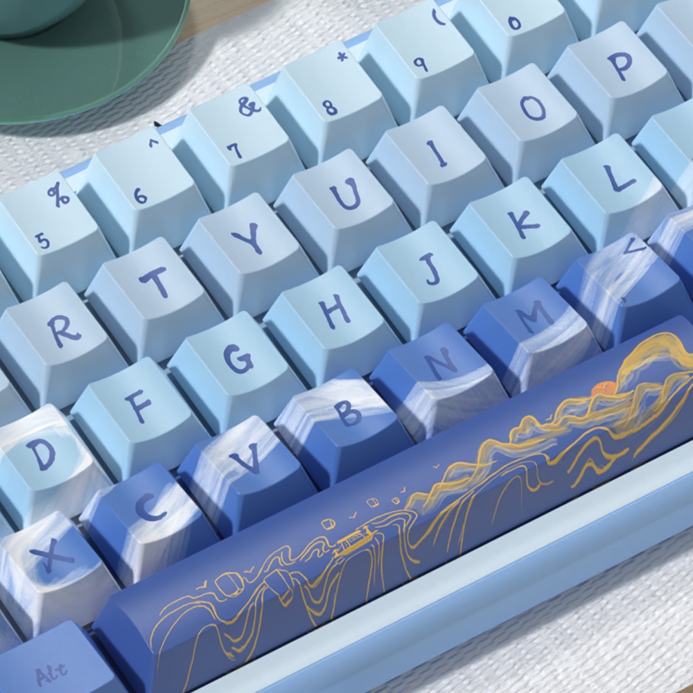 Scenic Lakes Mountain Keycaps 138/158 Keys Cherry Profile Bàn Phím Cơ 138 / 158 Phím Phong Cách Trung Hoa Cổ Điển