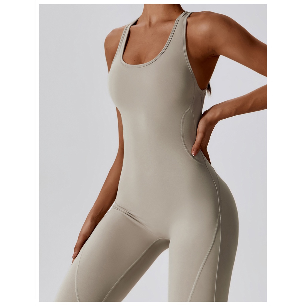 Áo Liền Quần yoga Lưng Thun Cao Ôm Dáng Phong Cách Âu Mỹ Chất Lượng Cao