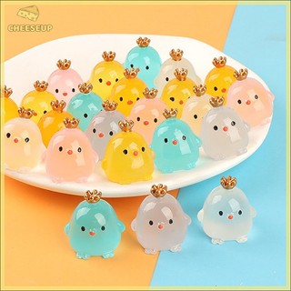 Béo phì| Đèn ngủ mới stereo vương miện gà thủ công tự làm đèn ngủ trang trí đồ trang trí kem kẹo cao su nhựa phụ kiện micro-view Mới