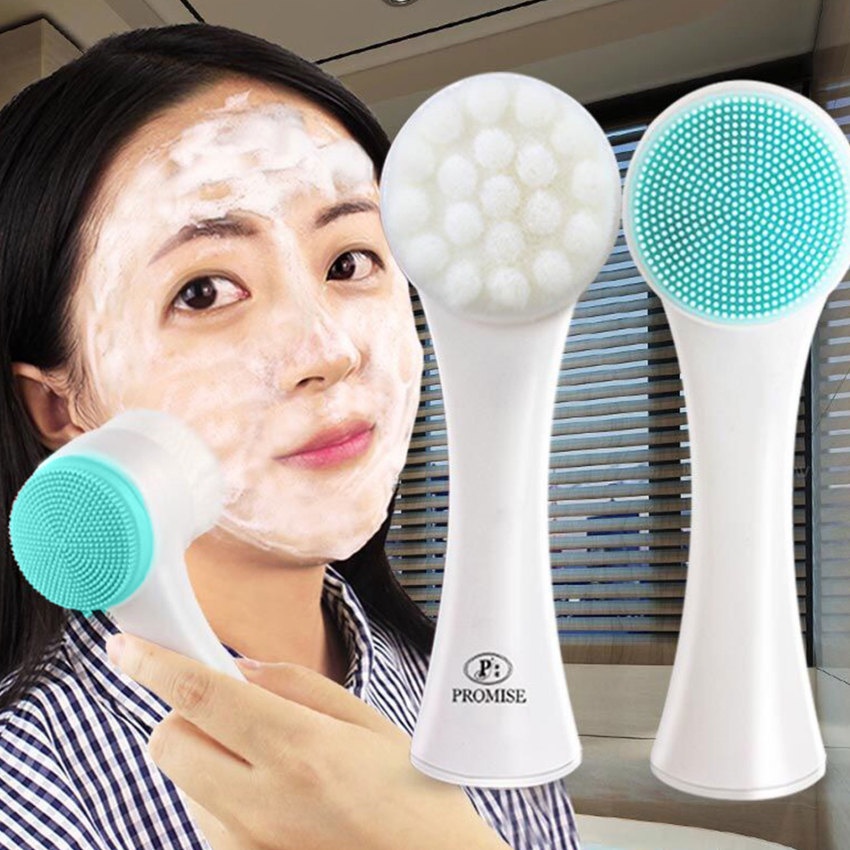 Cọ Rửa Mặt 3d Hai Mặt Làm Sạch Sâu Lỗ Chân Lông Chất Liệu silica Gel