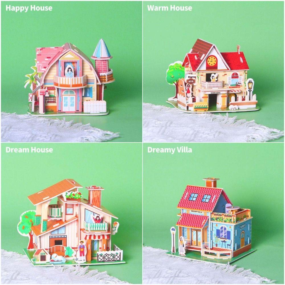 Bộ Đồ Chơi Lắp Ráp Mô Hình Ngôi Nhà Kẹo 3d Bằng Giấy diy Hoạt Hình Dành Cho Trẻ Mẫu Giáo