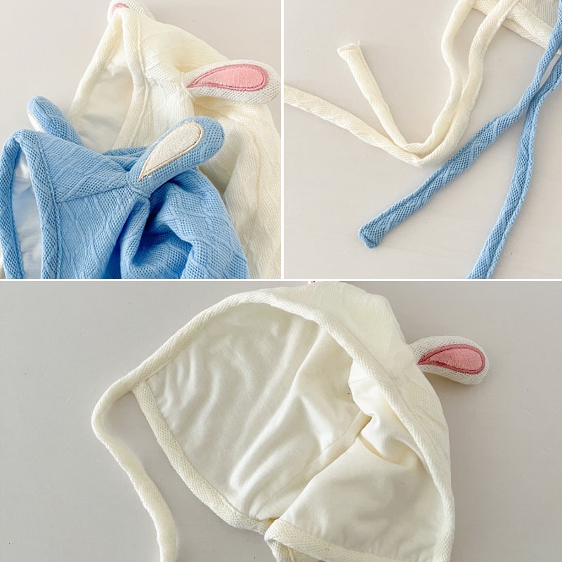 Mũ Tai Thỏ Hoạt Hình Mềm Mại Bảo Vệ Tai Chống Gió Mùa Thu Đông Cho Bé Gái Sơ Sinh