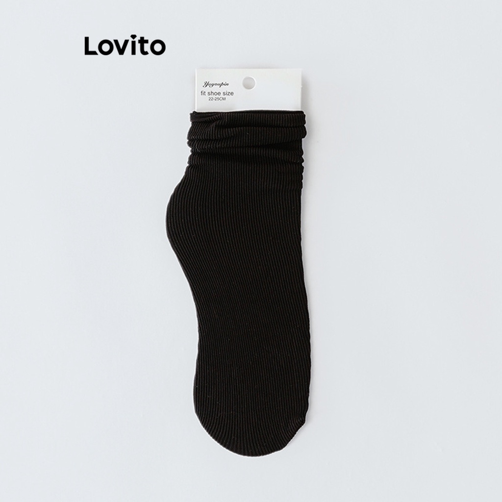 Lovito Tất cơ bản trơn thông thường cho nữ LNA27201