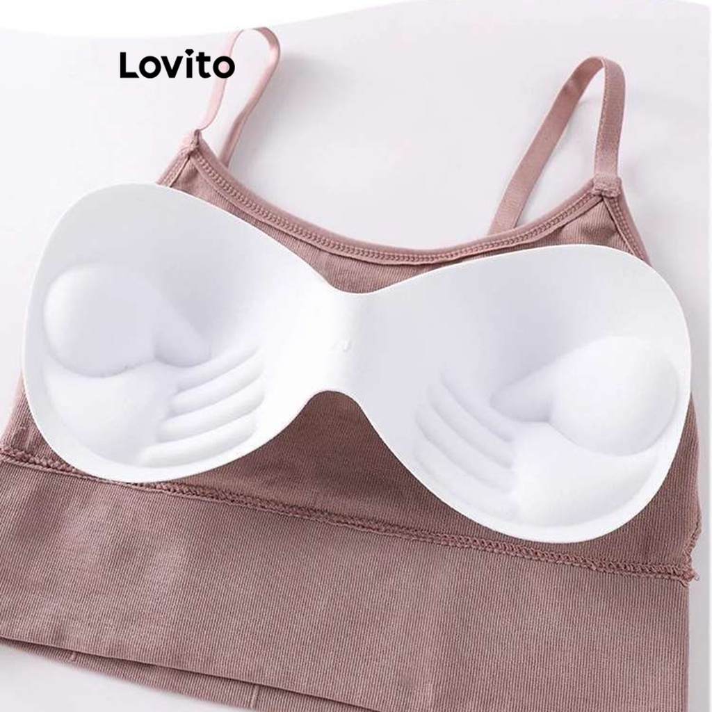 Lovito Áo ngực thể thao cơ bản trơn đơn giản cho nữ LNA27249