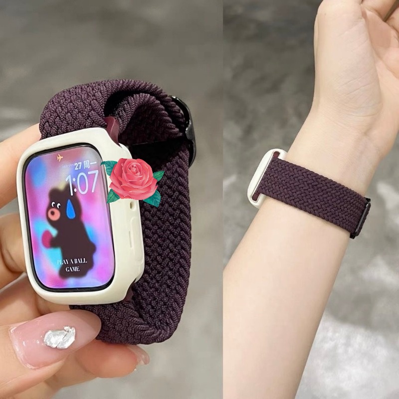 Dây Đeo Đồng Hồ Bằng nylon Co Giãn Điều Chỉnh Được Kích Thước Cho apple watch 40mm 41mm 44mm 45mm 42mm 38mm 49mm 9 8 7 6 se 5 3 ultra2-1