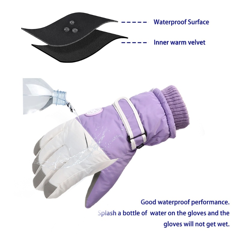 Găng Tay Trượt Tuyết Dày Chống Gió Chống Nước Giữ Ấm Mùa Đông Cho Nam Nữ