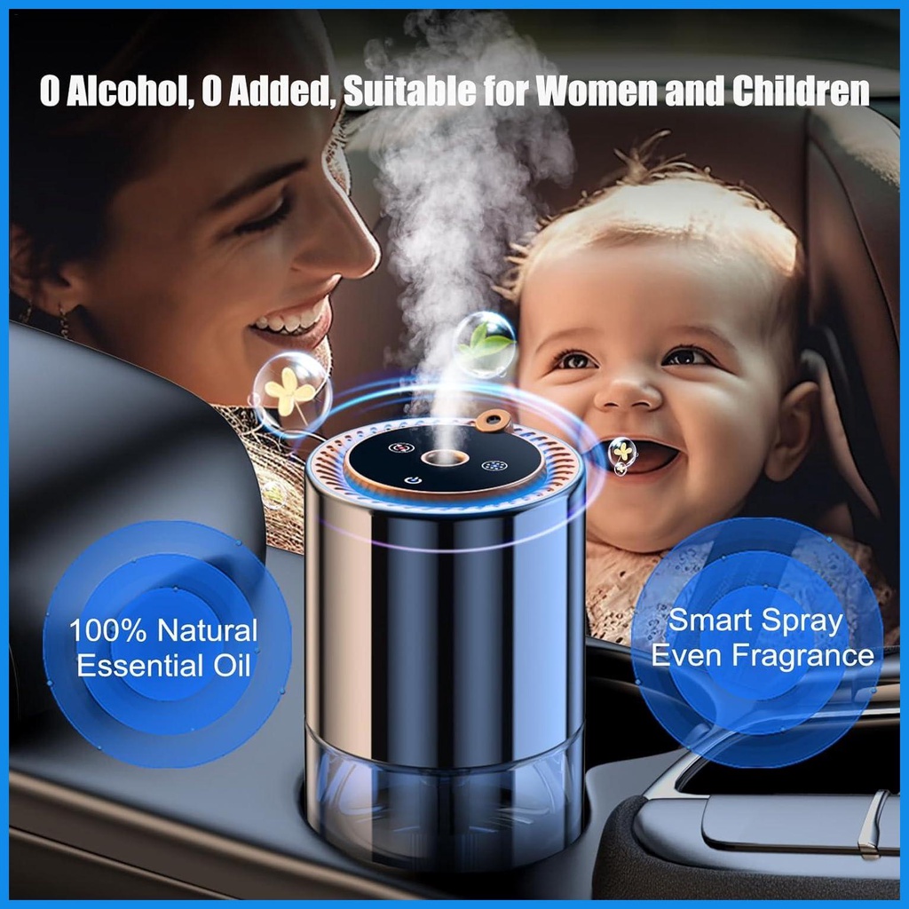 Thông Minh Máy Khuếch Tán Tinh Dầu Làm Mát Không Khí Xe Hơi Cao Cấp Có Đèn Sao alonvn