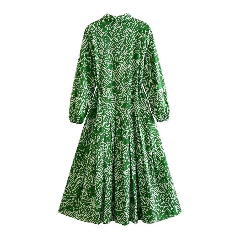 Zara Đầm cotton Dáng Dài In Họa Tiết Phong Cách retro Âu Mỹ Cho Nữ 2548041 500