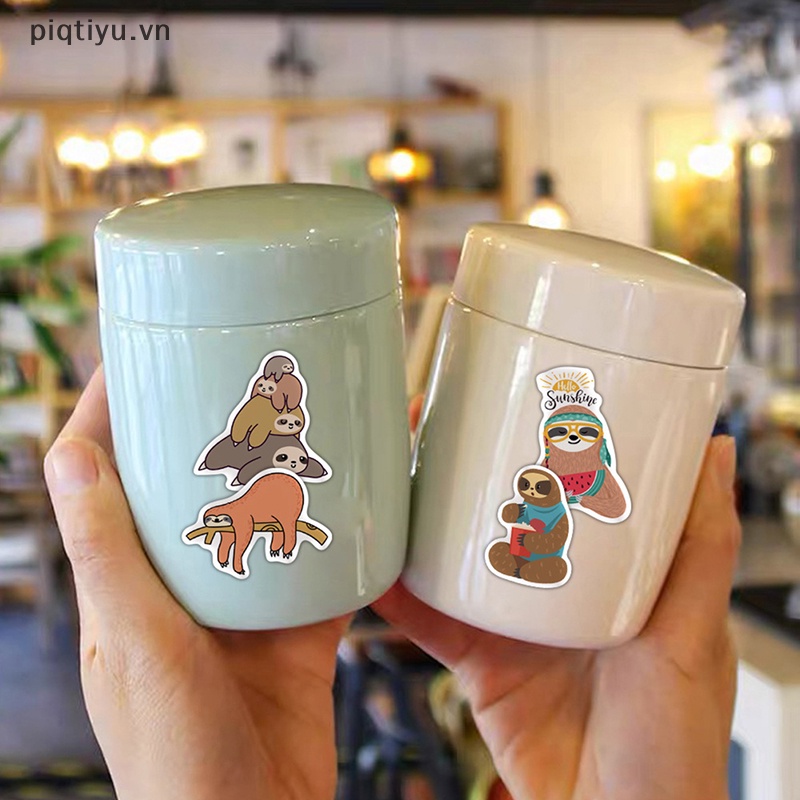 Pp Set 100 sticker Hình Con Lười Dễ Thương Dùng Để Trang Trí Bình Nước / Ván Trượt vn