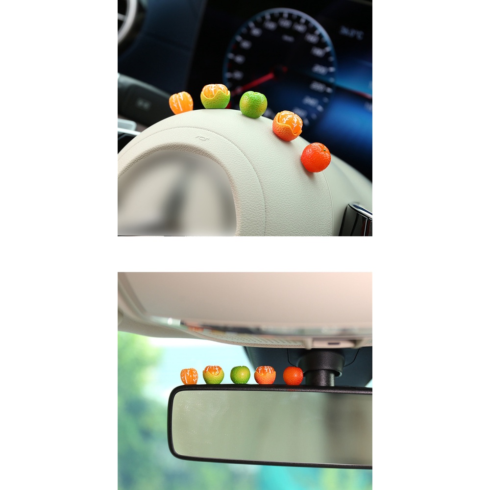 Đồ trang trí ô tô màu cam đường tươi Gương chiếu hậu ô tô Trang trí bảng điều khiển trung tâm Vật dụng trang trí nội thất ô tô thú vị