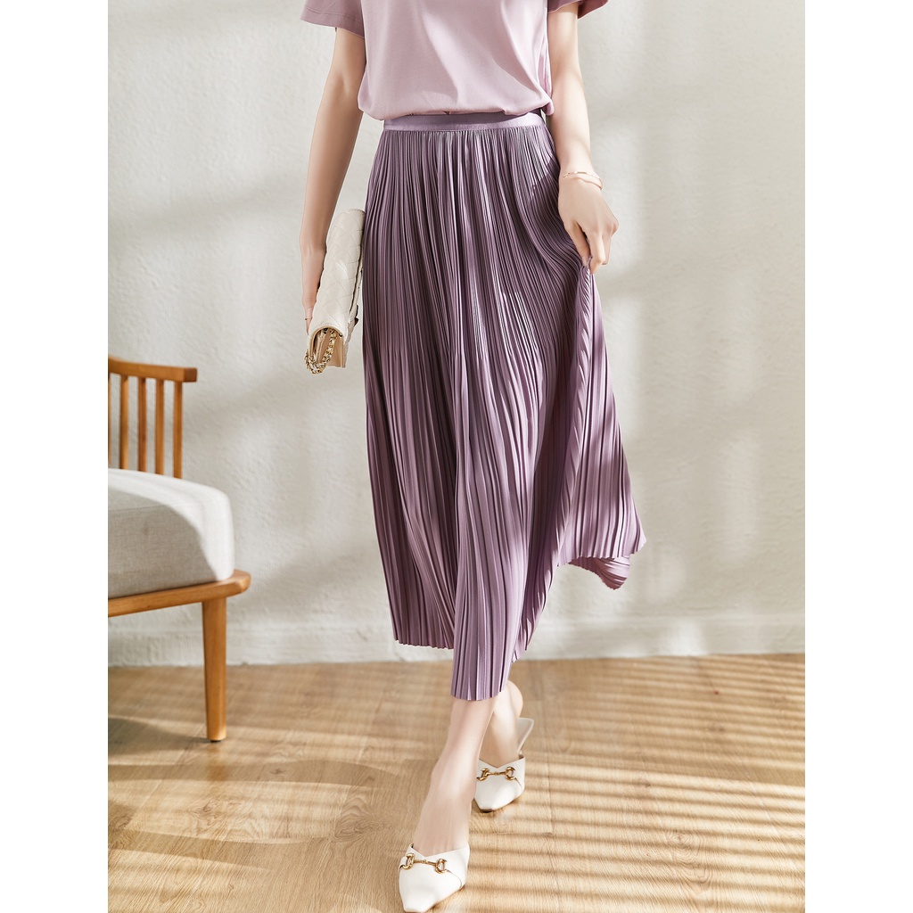 Chân váy voan dập li thanh lịch Xiny D324230