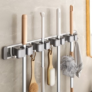 Móc lau nhà không khoan tường treo phòng tắm chổi lau nhà kẹp cây lau nhà móc treo cửa phòng tắm giá treo đồ