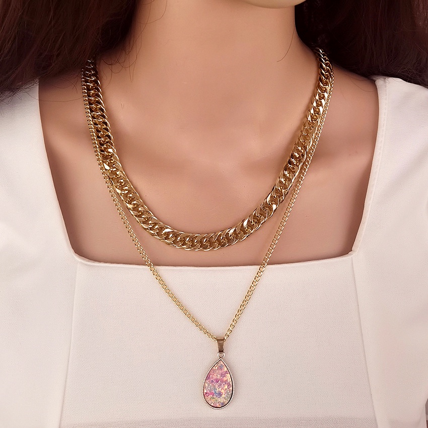 Bộ 2 Vòng cổ Kim Loại Mặt Lông Vũ Phong Cách Hip Hop Cho Nữ