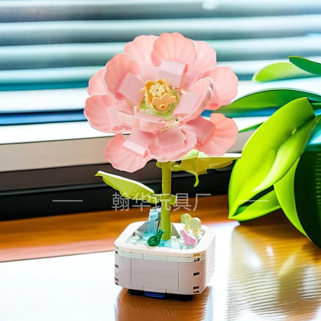 Bộ Đồ Chơi Lắp Ráp Mô Hình Chậu Hoa Hồng Cho Bé Và Người Lớn