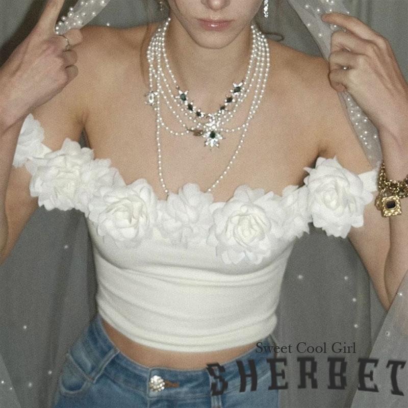 Laa8-áo Ống Không Tay Trang Trí Hoa 3d Mùa Hè Cho Nữ