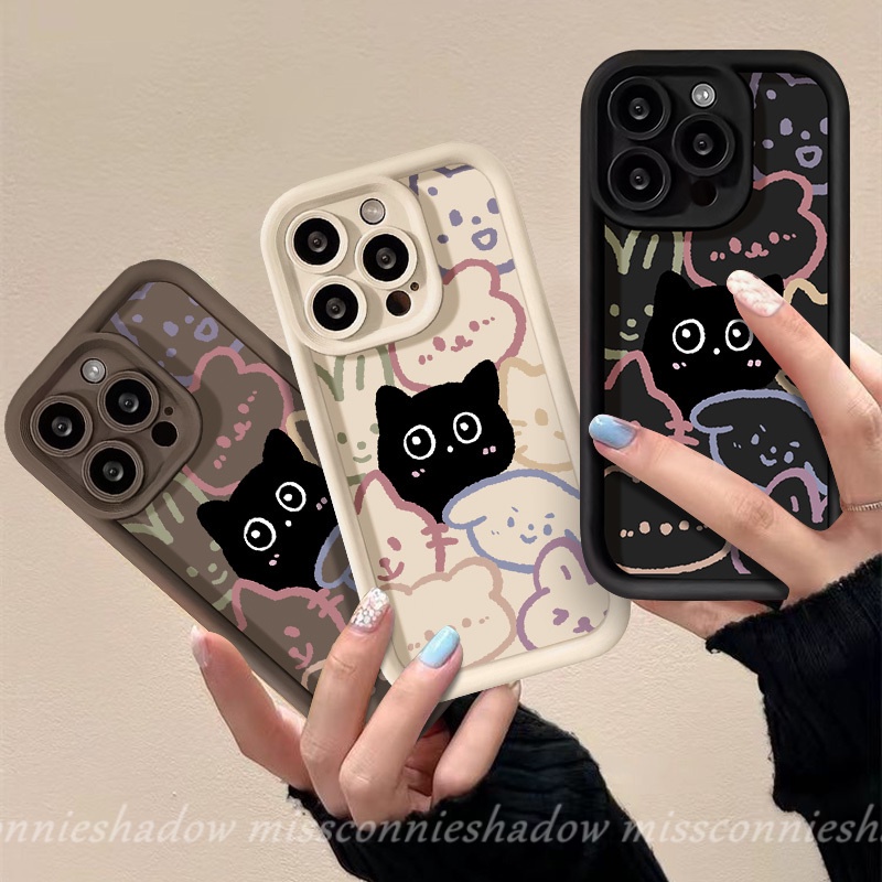 Ốp điện thoại hình mèo con Graffiti cho Redmi 9A 12C 12 9 A1 10C 9T 10A 9C NFC A2 Redmi Note 13 10 8 11 9 12 10s Pro Max Mi 12 11 Lite POCO M3 C55 X5 Thời trang Cinnamoroll Bao da