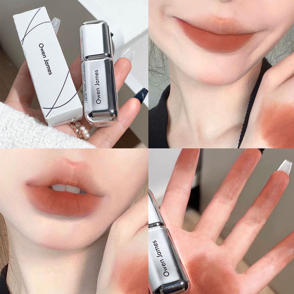 Son Kem Màu Nhung Lì Vỏ Màu Bạc Thương Hiệu owenjames