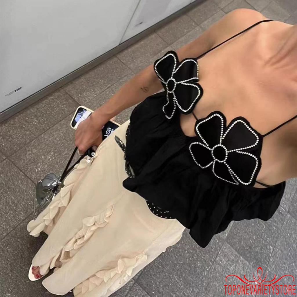 Áo Hai Dây Hở Lưng Họa Tiết Hoa Thời Trang Mùa Hè Cho Nữ