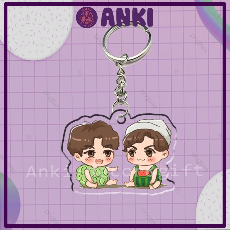 Keychain, móc khóa chibi BRIGHTWIN, móc khóa mica trong suốt, quà tặng sưu tập, quà tặng ý nghĩa, hình nhân vật