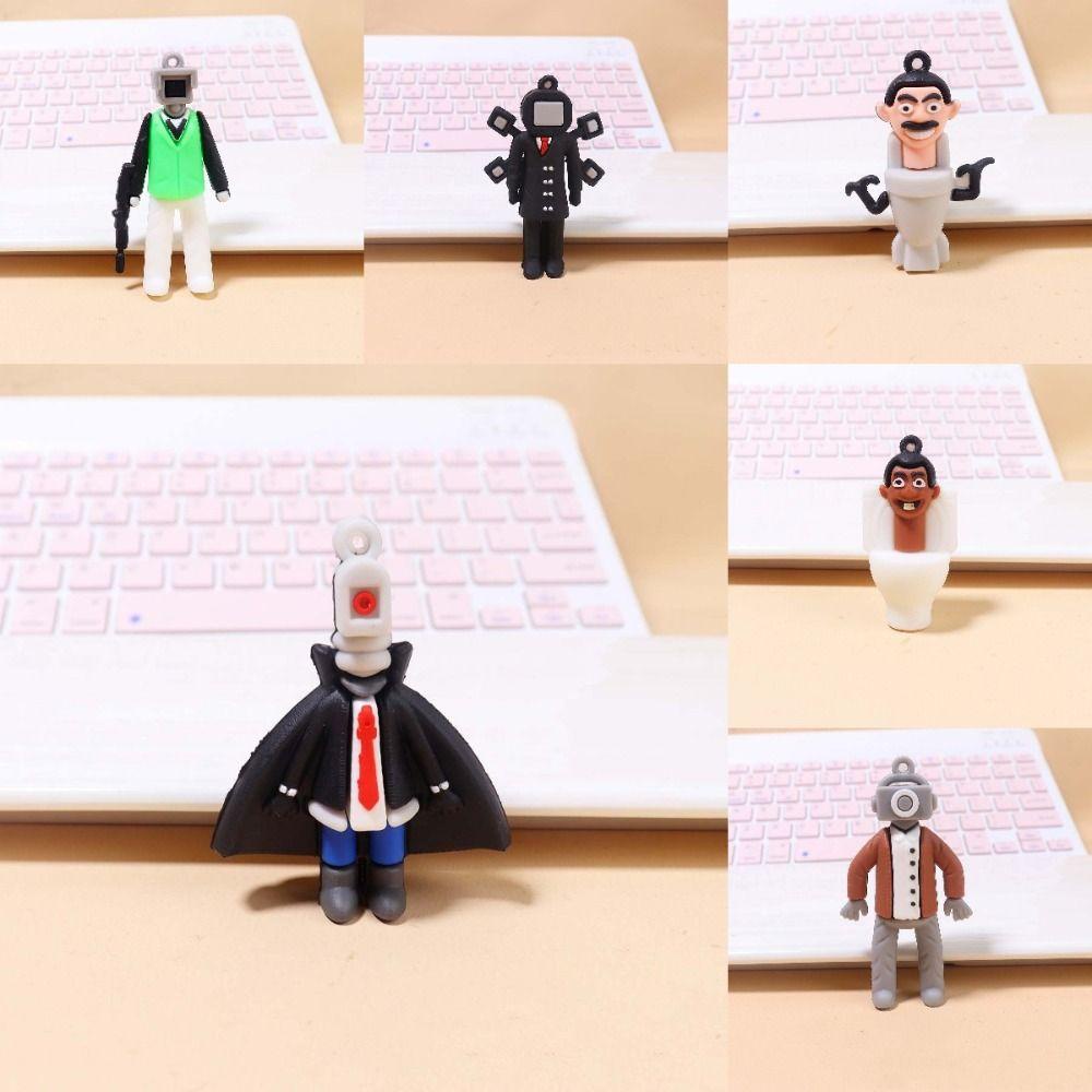 Adames skibidi bop keychians, skibidi bop bop tv man camara man anime toilet Trang Sức Có Móc Khóa Bằng pvc Cho Nam
