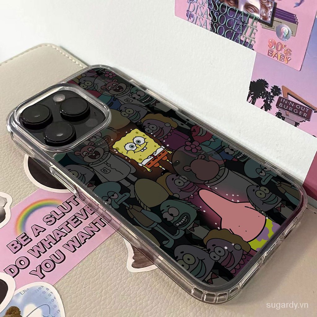 Dễ Thương Ốp Điện Thoại Hình Spongebob Vui Nhộn Cho iphone 15pro 15promax 14promax 13promax 11promax 15 14 13 12 11 pro max xr x xsmax 7 8 plus